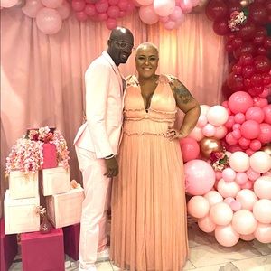 Rose/blush pink flowy dress